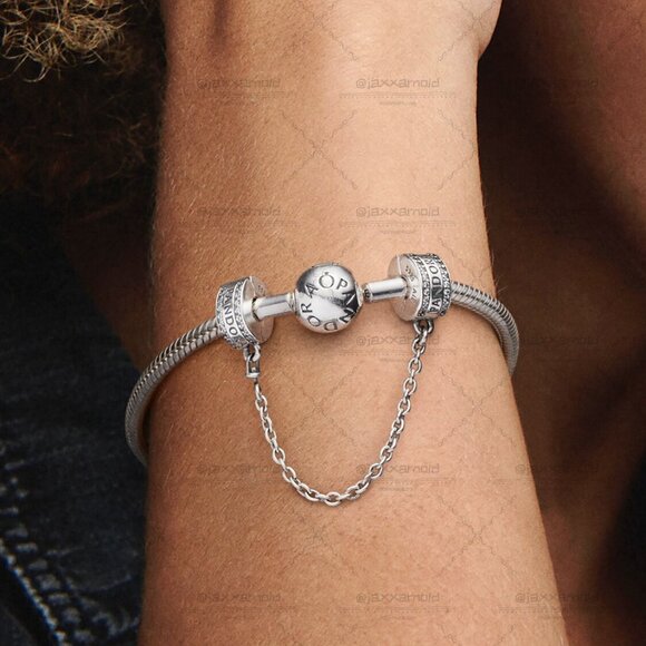 Pandora Logo Safety Chain Clip Charm - Picture 4 of 4